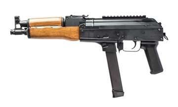 Picture of Century Arms Draco NAK9, Semi-automatic, Metal Frame Pistol, 9MM, 11.14" Barrel, Threaded 1/2x28 RH, Anodized Finish, Black, Hardwood Forend, 33 Rounds, 1 KCI Glock Style Magazine HG3736-N HG3736N