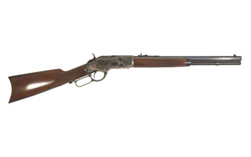 Picture of Cimarron 1873 Saddle Full Size 38 Special 357 Mag 10+1, 18" Blued Octagon Steel Barrel, Color Case Hardened Steel Receiver, Fixed Checkered Walnut Stock, Right Hand CA2010G35