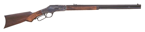 Picture of Cimarron 1873 Deluxe Full Size 45 Colt (Long Colt) 12+1 24" Blued Octagon Barrel, Color Case Hardened Stainless Steel Receiver, Fixed w/Pistol Grip Walnut Stock, Right Hand CA277