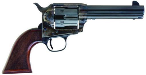 Picture of Cimarron Arizona Ranger 357 Mag 6 Shot, 4.75" Blue w/Engraved "Arizona Ranger" Steel Barrel, Blued Cylinder, Color Case Hardened Steel Frame, Checkered Walnut Grip, Exposed Hammer AR400