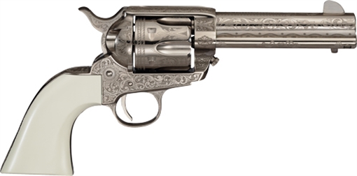 Picture of CIMARRON FIREARMS 45LC PW FS 4.75" ENGRAVED NICKEL/IVORY MELDRUM