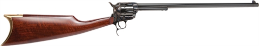 Picture of Cimarron Revolving Carbine Full Size 45 Colt (Long Colt) 6 Shot 18" Blued Stainless Steel Barrel, Color Case Hardened Stainless Steel Receiver, Walnut Shoulder Stock, Right Hand MP419