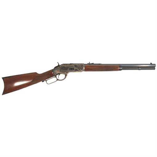 Picture of Cimarron 1873 Saddle Full Size 45 Colt (Long Colt) 10+1 18" Blued Octagon Barrel, Color Case Hardened Stainless Steel Receiver, Walnut Checkered Stock, Right Hand CA2011G35
