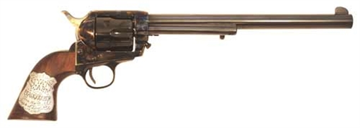 Picture of Cimarron Old Model Wyatt Earp, Single Action Only, 45LC, 10" Barrel, Steel, Color Case Hardened Finish, Fixed Sights, 6 Rounds PP558