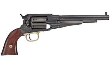 Picture of Cimarron Revolver, Single Action Only, 45LC w/ 44 Percussion Interchangeable Cylinder, 8" Barrel, Steel, Blued Finish, Walnut Grips, Fixed Sights, 6 Rounds PREACHER