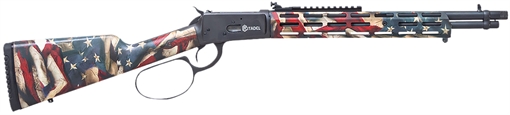 Picture of Howa Levtac 92 357 Mag 8+1 16.50" Matte Black Threaded Barrel & Steel Receiver w/Picatinny Rail, Fixed Respect Camo (American Flag) Synthetic Stock, Right Hand CIT357LVRUSA