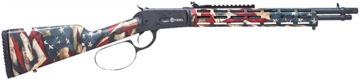 Picture of Citadel Levtac 92 44 Mag 8+1 16.50" Matte Black Threaded Barrel & Steel Receiver w/Picatinny Rail, Fixed Respect Camo (American Flag) Synthetic Stock, Right Hand CIT44LVRUSA