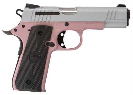 Picture of Citadel M1911 Baby Compact Frame 380 ACP 7+1, 3.75" Stainless Steel Barrel, Silver Serrated Steel Slide, Rose Cerakote Aluminum Frame w/Beavertail, Ambidextrous CIT380ROSE