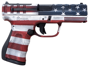 Picture of Citadel Centurion CP9 Compact Frame 9mm Luger 14+1, 4" Black Steel Barrel, American Flag Cerakote Optic Ready/Serrated Steel Slide, Polymer Frame & Grip CITCP9USA