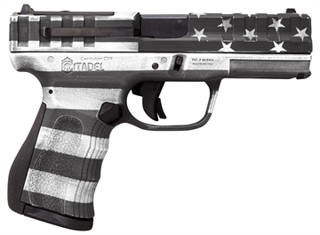 Picture of Citadel Centurion CP9 Compact 9mm Luger 14+1 4" Black Steel Barrel, American Flag Gray Cerakote Optic Ready/Serrated Slide, Polymer Frame & Grip CITCP9USG