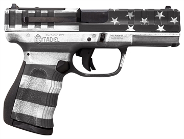 Picture of Citadel Centurion 9mm Luger 14+1, 4" Black Steel Barrel, American Flag Gray Cerakote Optic Ready/Serrated Slide, Polymer Frame & Grip, Features Matching Ammo Can CITCP9USGCAN