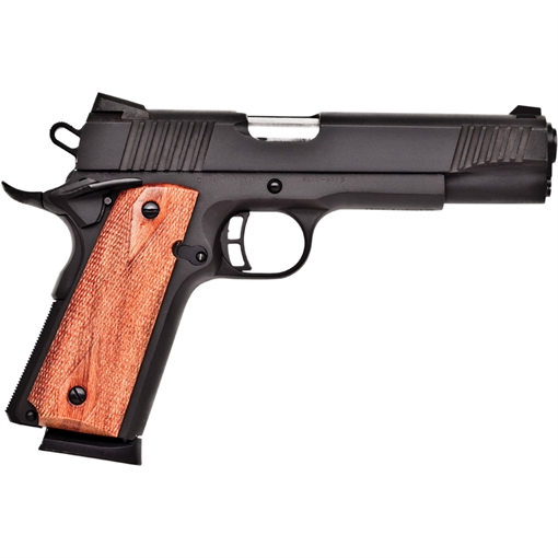 Picture of Citadel M1911 Government Full Size Frame 45 ACP 8+1 5" Stainless Steel Barrel, Black Serrated Steel Slide, Black Cerakote Steel Frame w/Beavertail, Wood Grip, Ambidextrous CIT45FSP