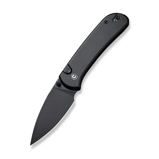 Picture of Civivi Knives C22030E-1 Qubit 2.98" Folding Drop Point Plain Black Stonewashed 14C28N Steel Blade, Black Aluminum Handle C22030E-1 C22030E1