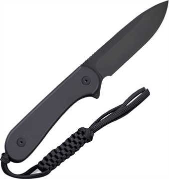 Picture of Civivi Knives Elementum 3.98" Fixed Plain Black Stonewashed D2 Steel Blade, 4.50" Black G10 Handle C2105A