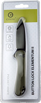 Picture of CIVIVI KNIFE ELEMENTUM II 2.96 " OD GREEN G10/BLK CLAM PACK C18062P3CP