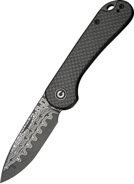 Picture of CIVIVI Knives CIVIVI Elementum Slip Joint Knife Carbon Fiber Handle (2.96"" Damascus Blade) C18062AJ-DS1 C18062AJDS1