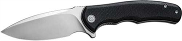 Picture of Civivi Knives C18026C-2 Praxis Mini 2.98" Folding Drop Point Plain Satin D2 Steel Blade, Black Textured G10 Handle C18026C-2 C18026C2