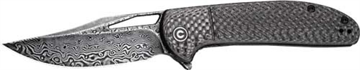 Picture of CIVIVI KNIFE ORTIS 3.25" TWILL CARBON FIBER/BLACK DAMASCUS C2013DS1