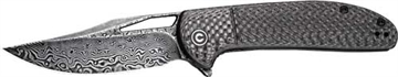 Picture of CIVIVI KNIFE ORTIS 3.25" TWILL CARBON FIBER/BLACK DAMASCUS C2013DS1