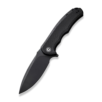 Picture of Civivi Knives Praxis 3.75" Folding Plain Black Stonewashed 9Cr18MoV SS Blade, Black Textured Micarta Handle C803G