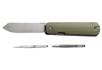 Picture of CIVIVI KNIFE SENDY 2.83" MILLED GREEN/RED G-10 CLAM PK C21004B1CP