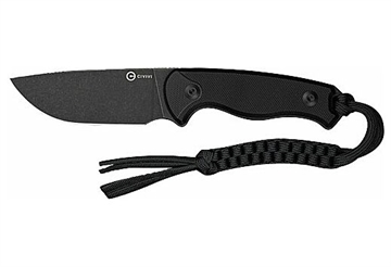 Picture of Civivi Knives C23094-1 Timberbark 3.20" Fixed Drop Point Plain Black Stonewashed 14C28N Steel Blade, 3.69" Black Textured G10 Handle C23094-1 C230941