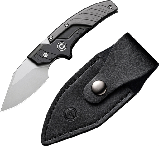 Picture of Civivi Knives C21036-3 Typhoeus 2.27" Adjustable Fixed Stonewashed Plain 14C28N Steel Blade, 3.98" Black/Gray Textured Aluminum Handle C21036-3 C210363