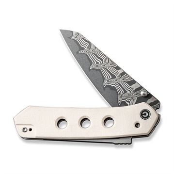 Picture of Civivi Knives C22036-DS1 Vision FG 3.54" Folding Reverse Tanto Plain Damascus Blade, Ivory G10 Handle C22036-DS1 C22036DS1