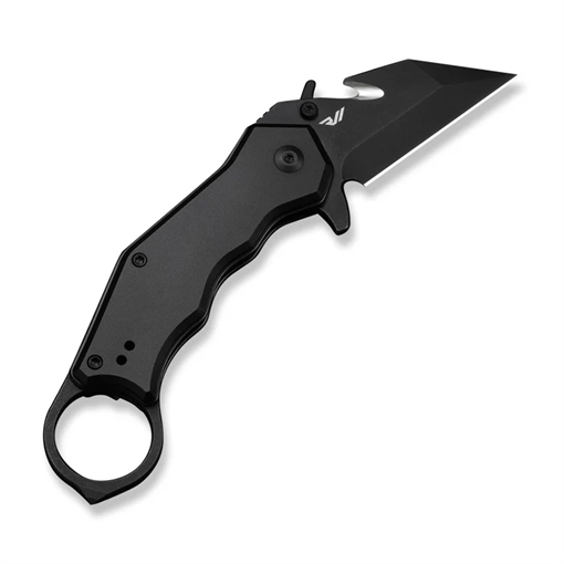 Picture of CIVIVI Knives Amaroq Flipper & Thumb Stud & Button Lock Knife Black Aluminum Handle (2.11"" Black Stonewashed Nitro-V Blade) C24018-2 724065715579