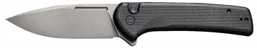 Picture of Civivi Knives Conspirator 3.48" Folding Plain Gray Stonewashed Nitro-V Steel Blade, Black Textured Micarta Handle C21006-1