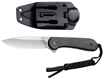 Picture of Civivi Knives Elementum 3.98" Fixed Plain Satin D2 Steel Blade, 4.50" Dark Green Micarta Handle C2105B