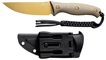 Picture of Civivi Knives Stormridge 3.92" Fixed Straight Back Plain Desert Tan Stonewashed Nitro-V Steel Blade, Tan Textured G10 Handle C23041-2