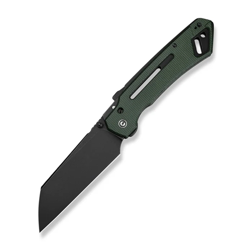 Picture of CIVIVI Knives CIVIVI Buster FG Thumb Stud & Superlock Knife Green Canvas Micarta Handle (4.2"" Black Stonewashed Nitro-V Blade) C24052-3