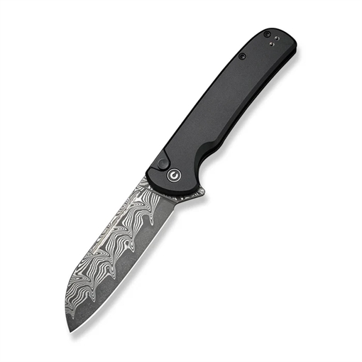 Picture of CIVIVI Knives CIVIVI Chevalier II Flipper & Button Lock Knife Aluminum Handle (3.47"" Damascus Blade)    C20022B-DS1