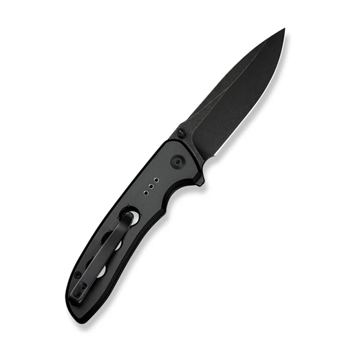 Picture of CIVIVI Knives CIVIVI Hyperpulse Flipper & Thumb Stud & Button Lock Knife Black Aluminum Handle (3.5"" Black Stonewashed 14C28N Blade) C23087A-1