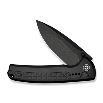 Picture of CIVIVI Knives CIVIVI Sentinel Strike II Flipper & Thumb Stud & Button Lock Knife Black Aluminum Handle With Black FRN Integral Spacer C22025D-1
