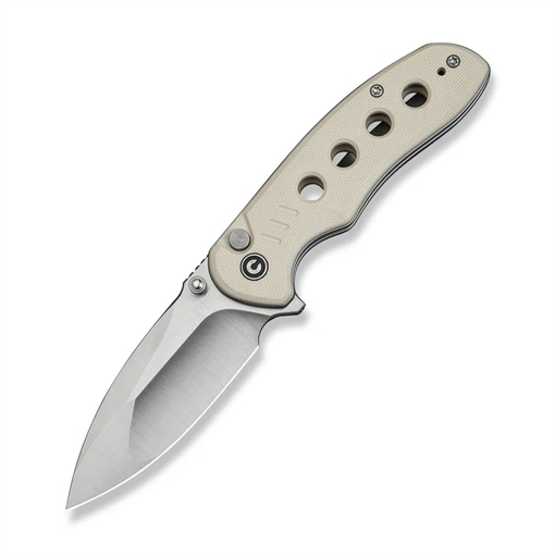 Picture of CIVIVI Knives CIVIVI Triptych Flipper & Thumb Stud & Button Lock Knife Ivory G10 Handle (2.97"" Satin Finished 14C28N Blade) C23085B-2