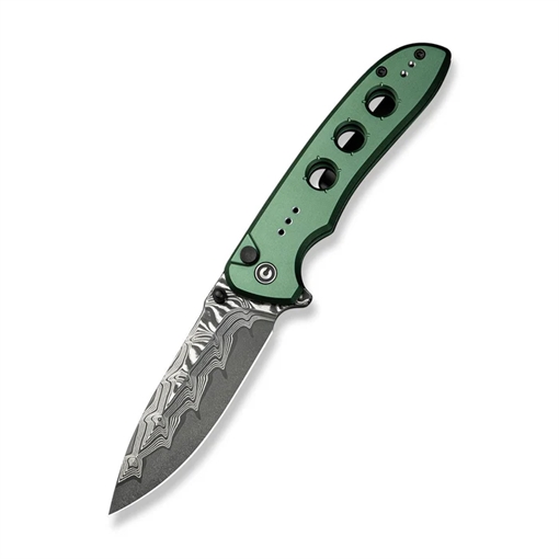 Picture of CIVIVI Knives CIVIVI Hyperpulse Flipper & Thumb Stud & Button Lock Knife Aluminum Handle (3.5"" Damascus Blade) C23087A-DS1