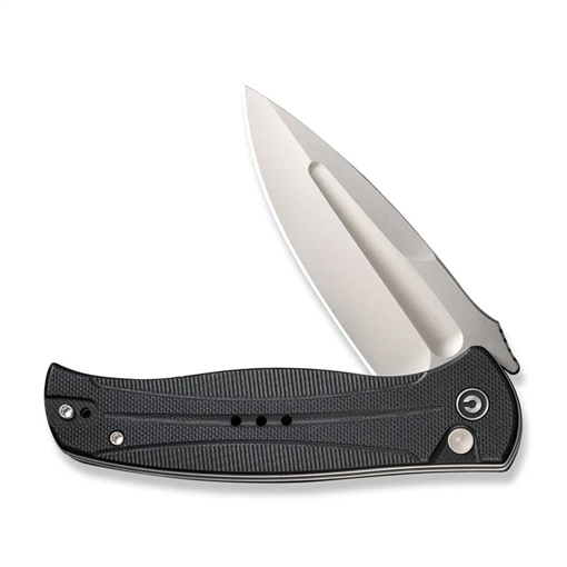 Picture of Civivi Knives Incindie 3.48" Folding Spear Point Plain Stonewashed 14C28N Steel Blade, Black Textured G10 Handle C23053-3