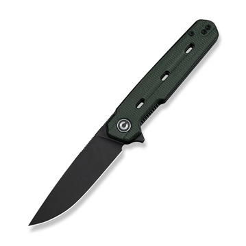 Picture of CIVIVI Knives Navo Flipper Knife Green Canvas Micarta Handle (3.25"" Black Stonewashed Nitro-V Blade) C25015A-2
