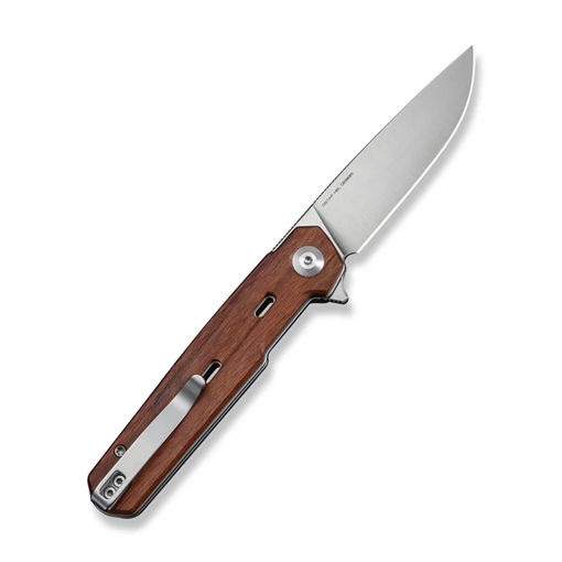Picture of CIVIVI Knives Navo Flipper Knife Guibourtia Wood Handle (3.25"" Satin Finished Nitro-V Blade) C25015B-1 724065715616
