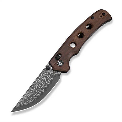 Picture of CIVIVI Knives Noctis Thumb Stud & Crossbar Lock Knife Guibourtia Wood Handle (2.98"" Damascus Blade) C24020C-DS1 724065716064