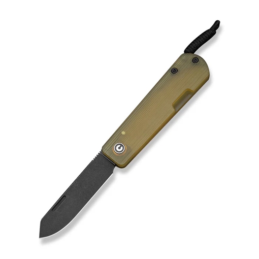Picture of CIVIVI Knives Slippy Sendy Slip Joint Knife Milled Bead Blasted Yellow Ultem Handle (2.81"" Black Stonewashed Nitro-V Blade) C24075A-1 C24075A-1