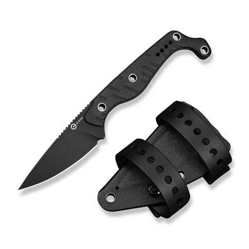 Picture of CIVIVI Knives SOKN Fixed Blade Knife Black G10 Handle (2.82"" Black Stonewashed Nitro-V Blade) C22027-3, With 1PC Black Kydex Sheath & 2PCS Black Straps C22027-3