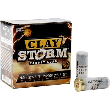 Picture of Fiocchi Ammunition CLAY STORM 12 GAUGE 2-3/4'' 1-1/8OZ #7.5 SHOT 1200 FPS 25/BOX 12CS18H7