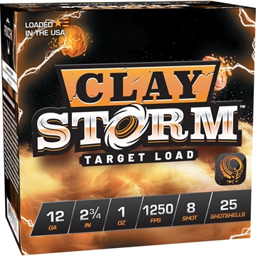 Picture of Fiocchi Ammunition CLAY STORM 12 GAUGE 2-3/4'' 1OZ #8 SHOT 1250 FPS 25/BOX 12CS1X8