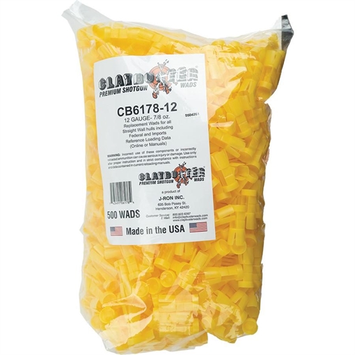 Picture of Claybuster Shotshell Wads 12 ga - 7/8 oz Yellow 500/ct CB6178-12