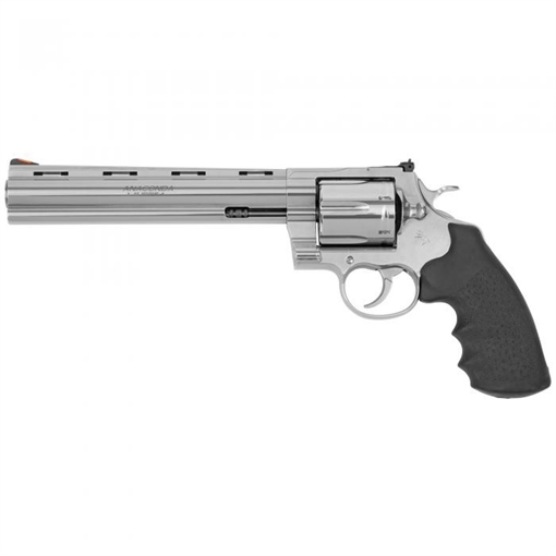 Picture of Colt Mfg Anaconda 44 Mag 6 Shot 8" Stainless Recessed Target/Vent Rib Barrel, Cylinder & Frame, Black Hogue Rubber w/Finger Grooves Grip ANACONDASP8RTS
