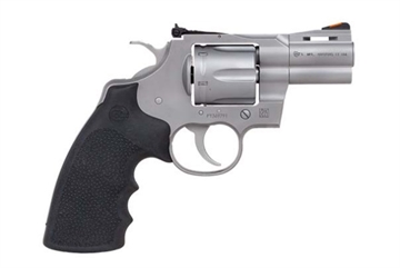 Picture of Colt's Manufacturing Python, Revolver, 357 Magnum, 2.5" Barrel, Matte Stainless Steel Finish, Hogue Rubber Grip, Adjustable Rear Sight, Red Ramp Front Sight, 6 Rounds PYTHON-SM2RTS