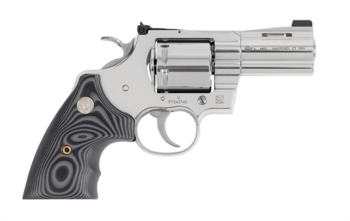 Picture of Colt's Manufacturing Python Combat Elite, Double/Single Action, Steel Frame Revolver, 357 Magnum, 3" Barrel, Stainless Steel Finish, Silver, G10 Grips, Fixed Front Night Sight, 6 Rounds PYTHON-SP3NS PYTHONSP3NS